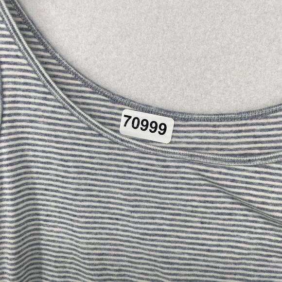 EILEEN FISHER Tank Top M Organic Cotton Jersey Striped Cami Scoop Neck Gray - Picture 13 of 13